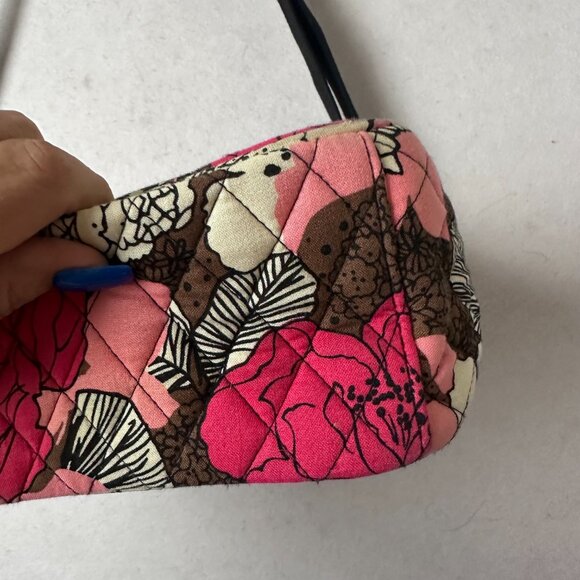 Vera Bradley Pink Floral Mocha Rouge Attache Laptop Messenger Bag‎ - Picture 3 of 6